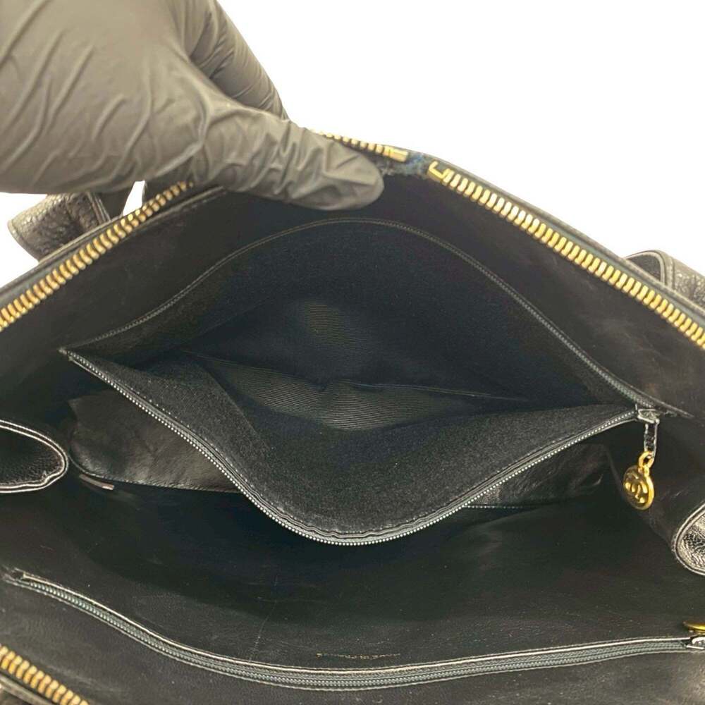 CHANEL Vintage Black Caviar Leather Logo Shoulder Bag - Picture 10 of 10
